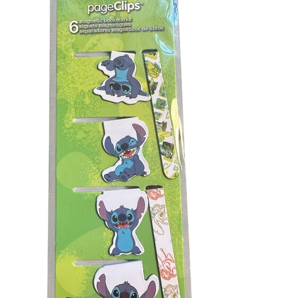 Disney Stitch Magnetic Bookmarks - Blue and White NWT